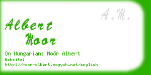 albert moor business card
